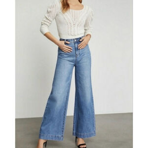 NWT BCBGeneration Blue High Rise Wide Leg Jean Trouser Size 0